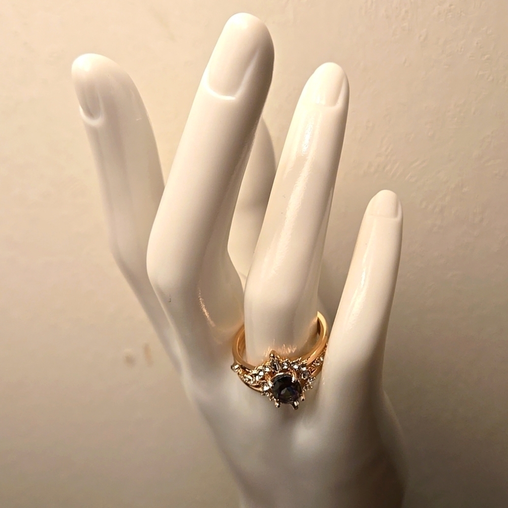 3Pcs Sunflower Shaped Vintage Style Ring Set Hypoallergenic, Nickel-free Size 8